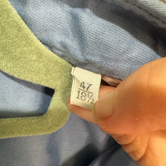 Ermenegildo Zegna Men 18.5/47 Blue Button Up LS Cotton Shirt - Picture 10 of 11